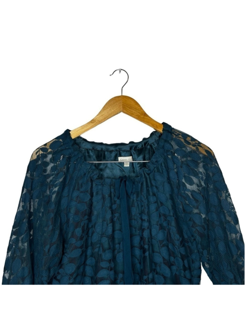 Garnet Hill Bohème Easy Lace Dress 3/4 Bishop Sleeve Boho Lace Women’s Size 16 - Picture 4 of 12